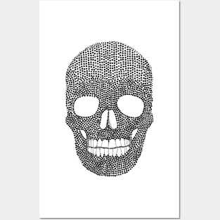 Black Polka Dot Skull Posters and Art